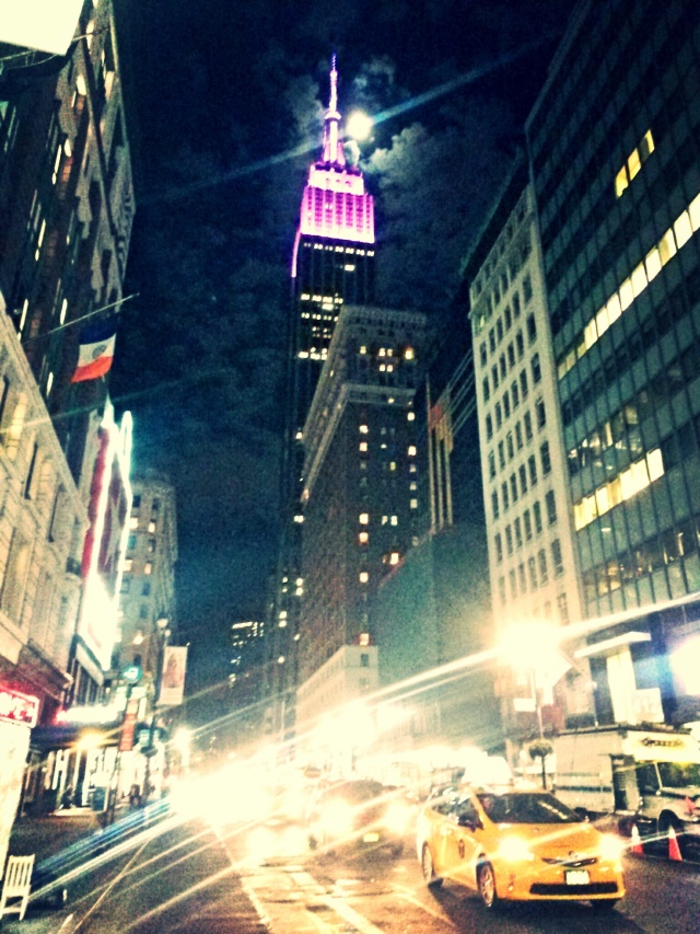 moon over Empire State Building